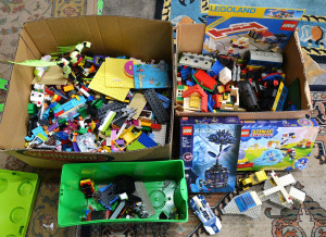 3 x Boxes of Assorted LEGO incl Part Sets Of LEGO Castles, Spaceship, Vehicles,
