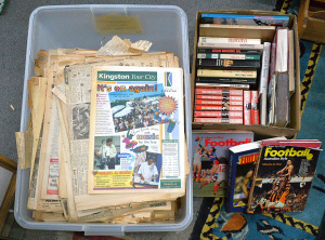 Mixed Lot incl Football Books, Vintage Newspapers,