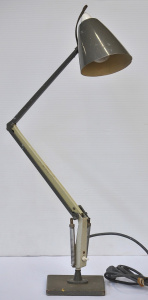 Lot 006 - Vintage MCM Planet desk lamp - grey & white