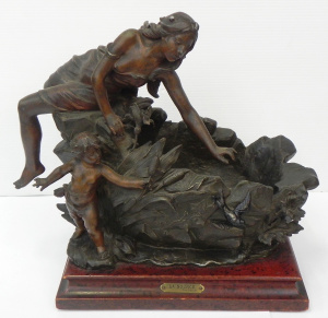 Lot 007 - mile Franois Carlier (1827-1879) - La Source - spelter figural jardini