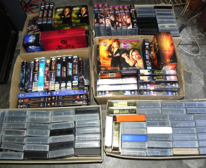 Lot 022 - 6 x Boxes VHS Cassette Tapes inc Buffy, Babylon & Star Trek etc