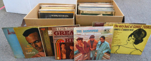 Lot 034 - 2 x Boxes of Vintage Vinyl LP Records incl Nat King Cole, Dudley Moore