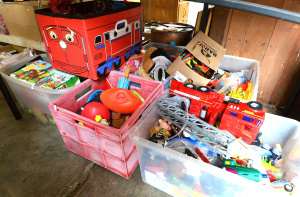 Lot 063 - Very large lot of 7 boxes of toys and kids items inc 2 boxes of LEGO D