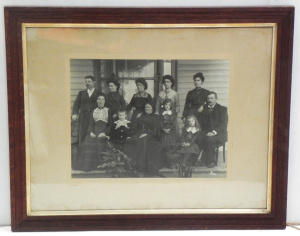 Lot 124 - Framed Victorian era family portrait with imprint of Bray (James E Bra