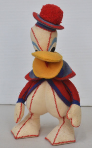 Lot 127 - Vintage Felt standing Donald Duck soft toy 39cm H