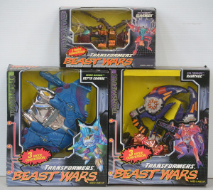 Lot 134 - 3 x as new boxed Transformers - Beast Wars figures inc Depth Charge (b