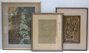 Lot 138 - 3 x Framed Pictures Inc Framed Stella Saper Mixed Media Signed & D
