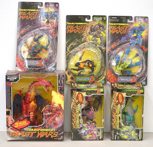 Lot 142 - 6 x as new boxed & carded Transformers - Beast Wars Transmetals 2