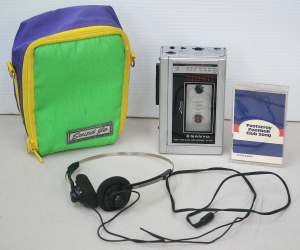Lot 164 - Vintage Sanyo M-G41 Walkman personal cassette player & headphones