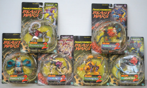 Lot 189 - 6 x as new carded Transformers - Beast Wars Deluxe Transmetals 2 figur