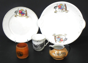 Lot 190 - Group lot Souvenir Ware inc Ceramic 2 x Plates with Advance Australia