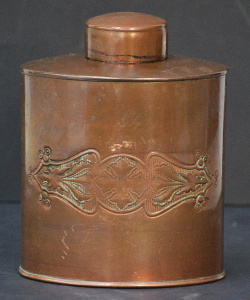 Lot 205 - Vintage Arts & Crafts Joseph Sankey & Sons Copper Tea caddy -
