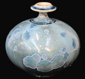 Lot 212 - Arnaud Barraud (1942 - ) Australian Pottery Vase - Blue Crystaline gla