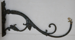 Vintage Metal Street Gasolier Arm w Ornate Design - Approx 93cm W