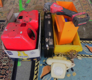 Lot 052 - Group Lot inc, rotary telephone & telephone parts, Masonic case, M