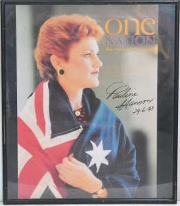 Lot 064 - Framed Signed Pauline Hanson Political Poster - Dated 1998 73cm H x 50