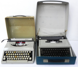 Lot 086 - 2 x vintage portable typewriters with cases inc Mercury, Olivetti Dora