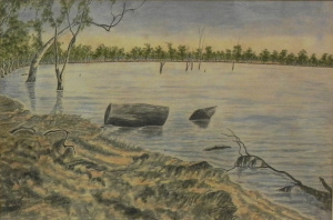 Lot 101 - W J Salter (Active c1940s) Gilt Framed Watercolour - Lake Leaghur, Mal
