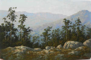 Lot 102 - Richard Naylor (1954 - ) Unframed Oil Painting - Devils Gullet, Great