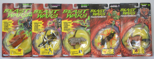 Lot 115 - 5 x as new carded Transformers - Beast Wars figures inc 2 x US market