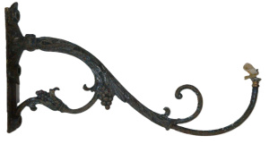 Lot 120 - Vintage Metal Street Gasolier Arm w Ornate Design - Approx 93cm W