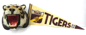 Lot 141 - 2 x Items inc, Vintage Richmond Tigers Football Club pennant and a fau