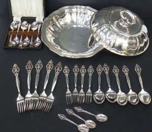 Lot 146 - Group lot Norwegian Silverplate inc Vintage TH Marthinsen (Thorvald Ma