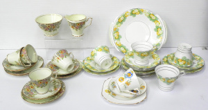 Lot 177 - Group lot 1930s Quality English China Inc Royal Albert Art Deco Green