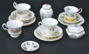 Lot 183 - Group lot Royal Albert China inc 2 x Moss Rose Trios, 2 x Floral Trios