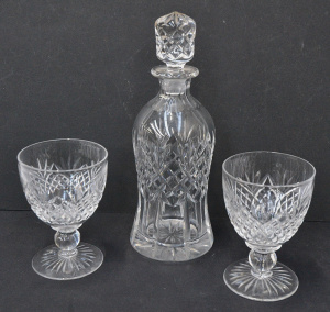 Lot 190 - 3 pces Signed Quality Crystal inc Czech Inwald Bell shaped decanter wi