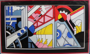 Lot 203 - Artist Unknown small Framed Gouache after Roy Lichtenstein's 'Study fo