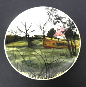 Lot 210 - Martin Boyd 1950 60s Australian Pottery Wall Plate - Winter Countrysid