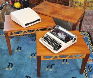 Lot 001 - Mid Century nest of three wooden coffee tables made by Avalon & A