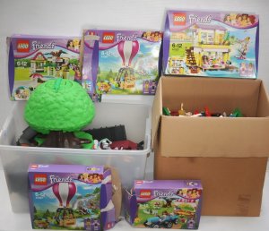 Lot 016 - Large lot 3 x boxes LEGO and set boxes - opened boxed LEGO Friends set