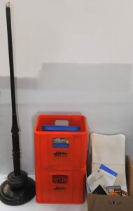 Lot 018 - Mixed group inc vintage Bakelite fluted standard lamp (146cm H - requi