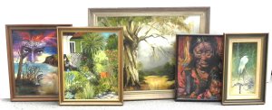 Lot 019 - 5 x framed oil paintings inc 2 x Robert Stokes, Terry Liddle Rain Clou