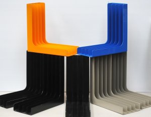 Lot 022 - 7 x Retro Plastic Dcor Record Racks c1980s in blue, yellow, grey, blac