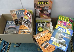 Lot 027 - 2 x Boxes 1970-80s Australian Hi-Fi Magazines & Annuals inc Headl