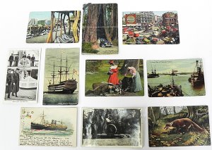 Lot 038 - Group lot vintage Postcards inc Tusk Ivory Market, The Large Automobil