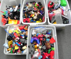 Lot 055 - Very large lot of 5 boxes of toys inc die-cast and other vehicles (Hot