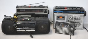 Lot 072 - 3 x retro portable radio cassette recorders inc Panasonic RX- FS410 (4