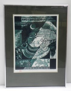 Lot 112 - Geoffrey Goldie (1921 - 2007) Large framed Etching & Aquatint - Sh