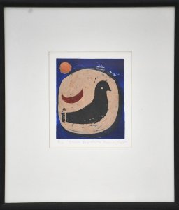 Lot 113 - Rosemary Eagle (Active c1990s - 2020s) Framed Linocut - Chinese Bird W