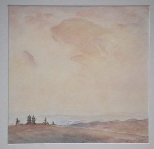 Lot 120 - Theo Engel (Active c1940s) Framed Watercolour - Minimal Landscape with