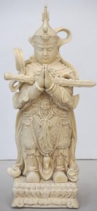 Chinese Ceramic Blanc de Chine Warrior Figure 56cm H - Impressed marks to back -