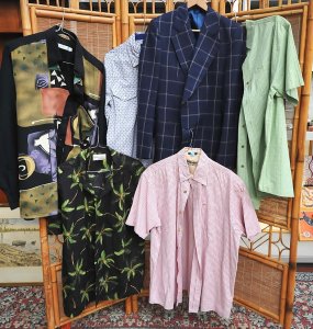 Group lot - Vintage & Modern Mens Clothing - 70s Check print Blazer, 3 x Wra