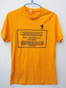 Lot 007 - Vintage Yellow T-Shirt Advertising Schweppes to back & PG Janson B