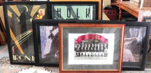 Lot 029 - 6 x framed posters inc Invincibles Aus Cricket Team w facsimile signat