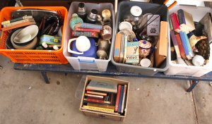 Lot 042 - 6 x Boxes of Mixed Items incl Australian Ellis Pottery (AF), EPNS, Chi