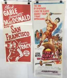 Lot 078 - 2 x Vintage Movie Daybill Posters inc Laminated c1963 The Slave the So